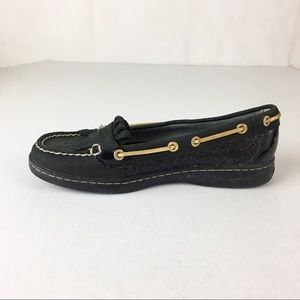 Speery Top Sider Black sparkle and gold Loafers